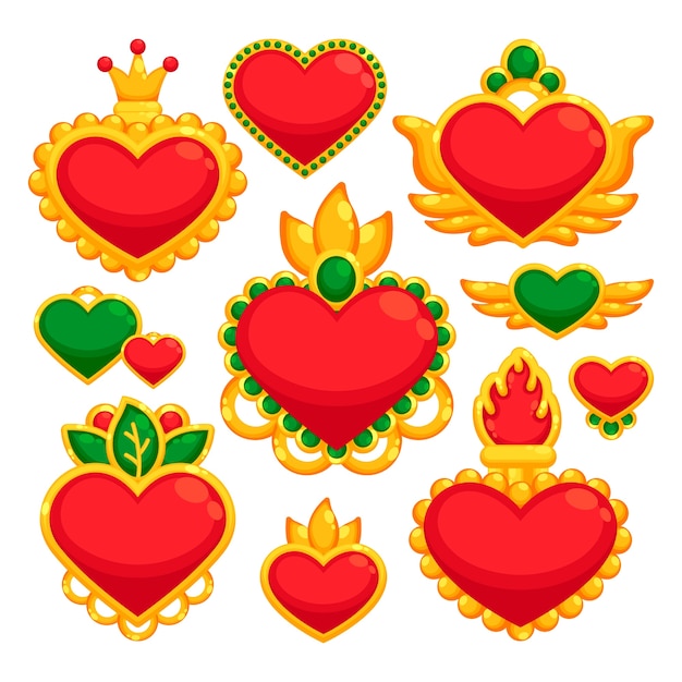 Free vector sacred heart collection design