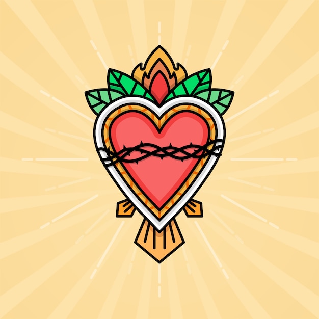 Sacred heart illustration