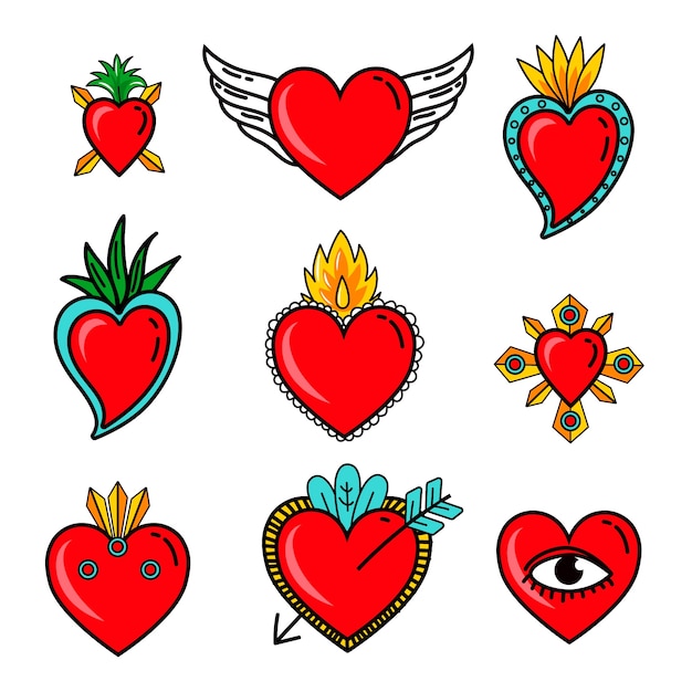 Free vector sacred heart set