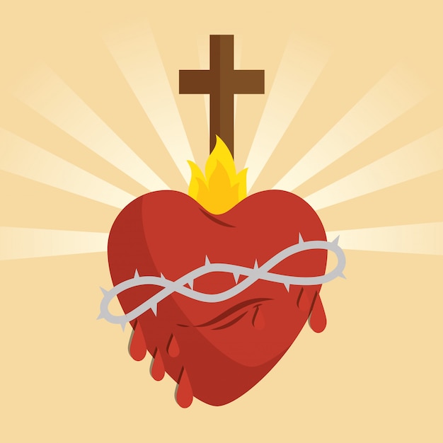 Sacred jesus heart icon