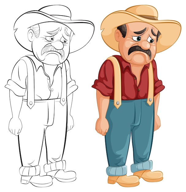 Free vector sad cowboy vector illustration