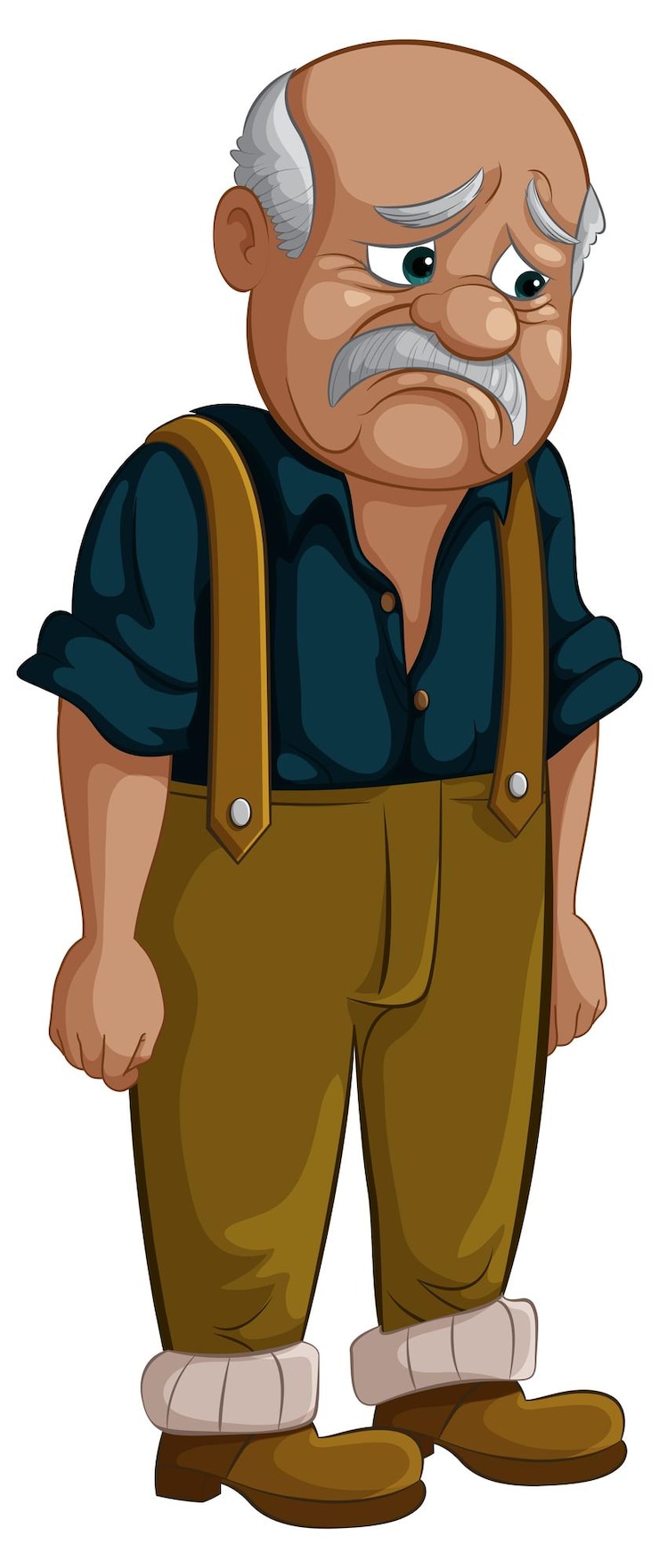 Free Vector sad elderly man standing alone