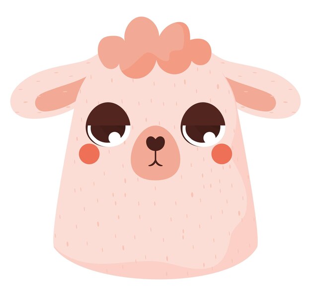 Free vector sad llama face