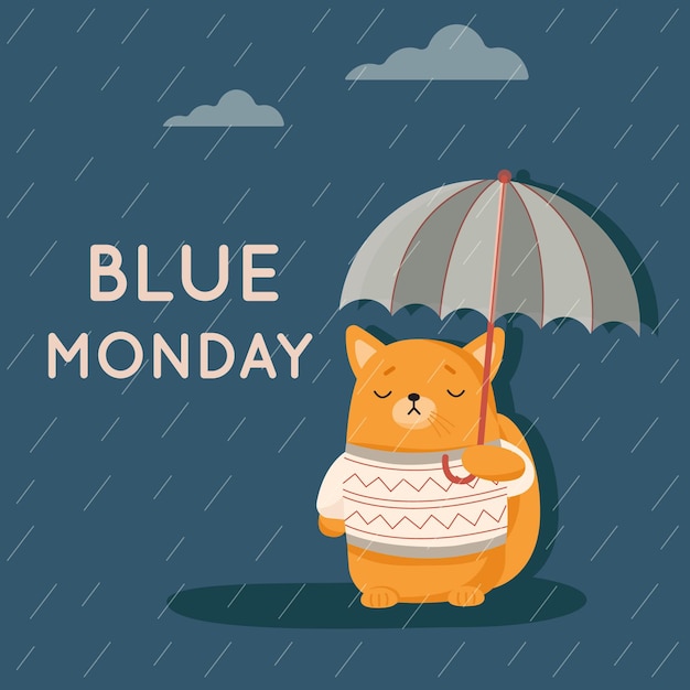 Free vector sad puppy on blue monday