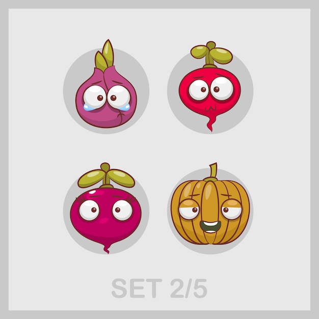 Free vector sad vegetable collection