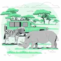 Vettore gratuito illustrazione del concetto di safari
