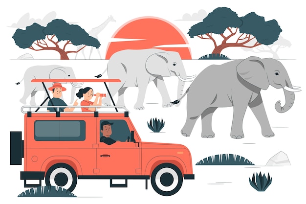 Free vector safari  concept illustration