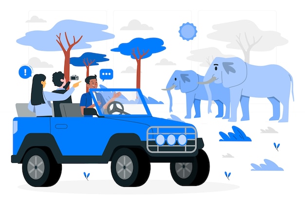 Free vector safari concept illustration