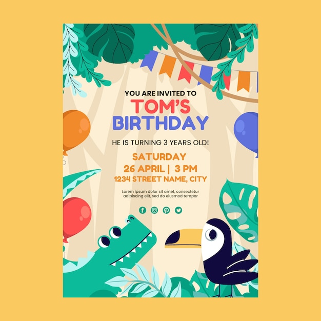 Safari party invitation template