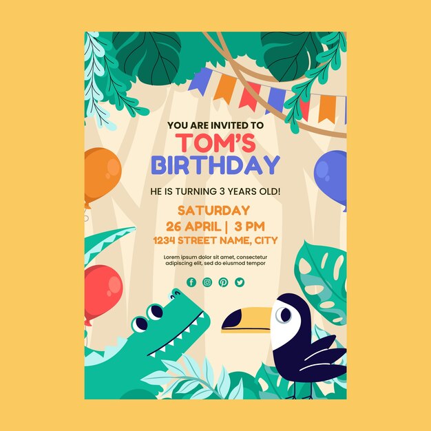 safari party invitation template