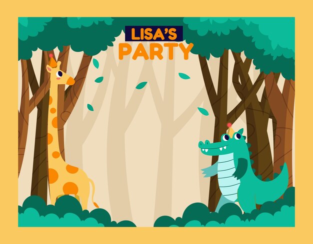 Free vector safari party photocall template