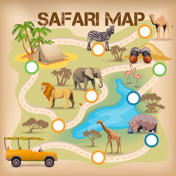Бесплатный Вектор плакат safari для игры