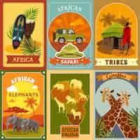 Vettore gratuito safari poster set