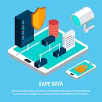 Free vector safe data isometric