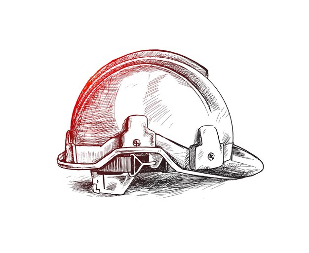 安全ヘルメット手描きスケッチベクトルイラスト