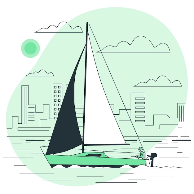 Free vector sail boat  concept illustration