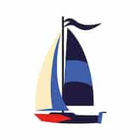 Free vector sailboat isolated icon design style