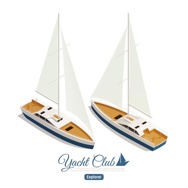 Free vector sailboats go parallel in opposite direction