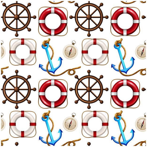 Free vector sailing elements pattern