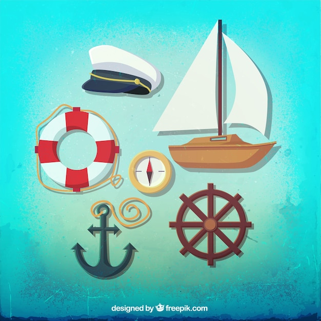 Free vector sailing elements