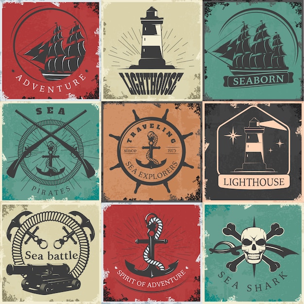 Sailing Vintage Emblems