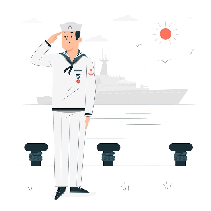 Free Vector sailor concept illustration