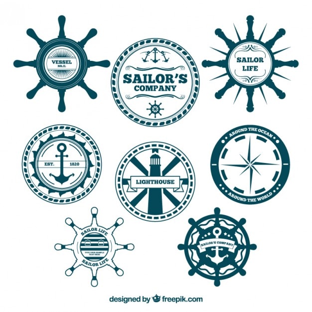 Free vector sailor logo collection