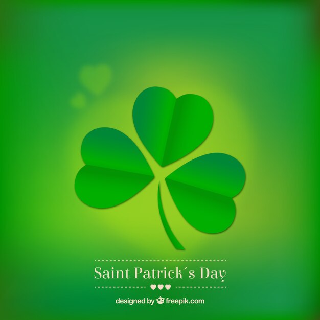 Saint Patrick card with a shamrock