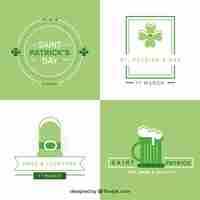 Free vector saint patrick day labels collection