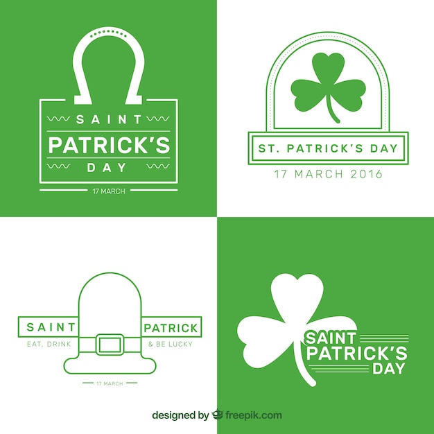 Free vector saint patrick day labels