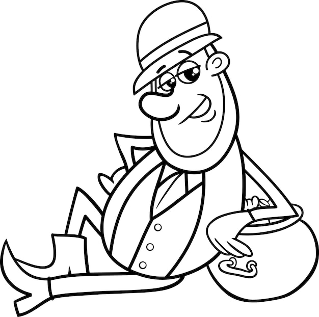 Download Premium Vector Saint Patrick Leprechaun Coloring Page