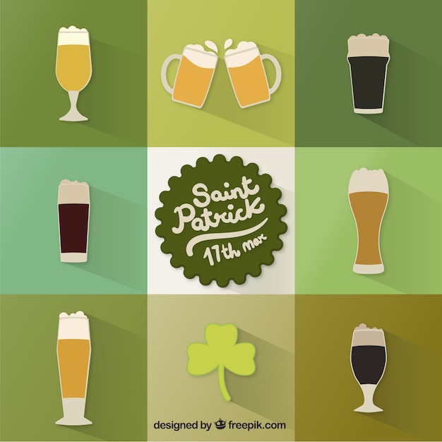 Free vector saint patrick's beers