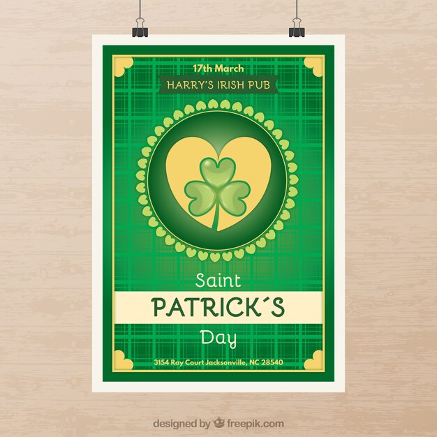 Saint Patrick's day clover poster