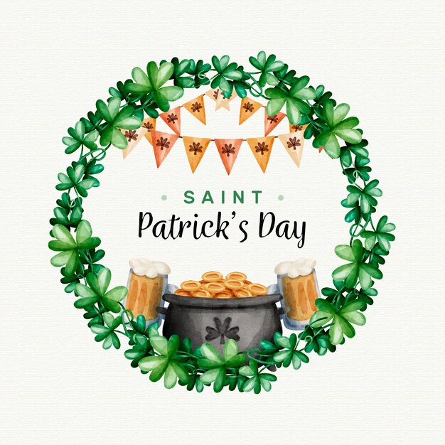 Бесплатное векторное изображение День святого патрика с пивом