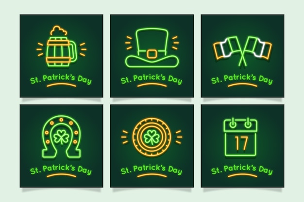 Free vector saint patrick's day instagram post collection