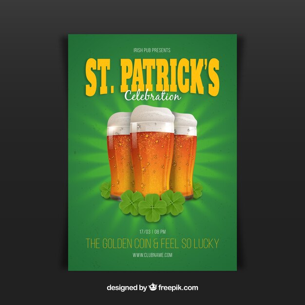 Saint patrick's day poster in realistic style