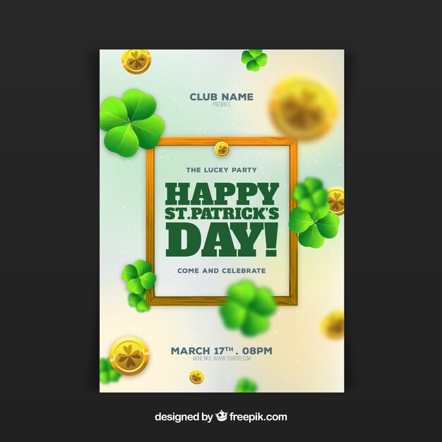 Saint patrick's day poster in realistic style