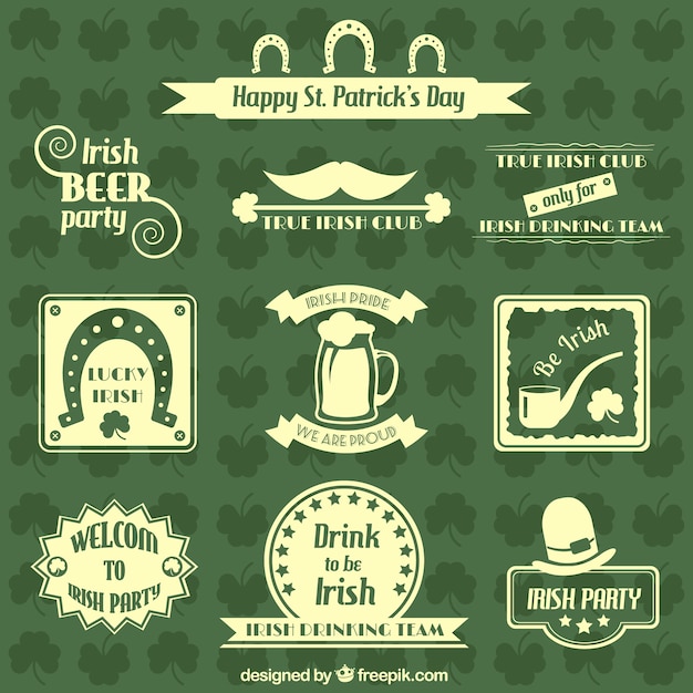 Saint patricks day badges