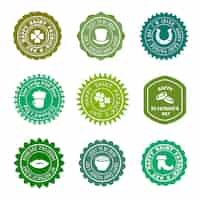 Free vector saint patricks day vintage green badges set.