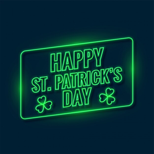 saint patricks day written in neon light