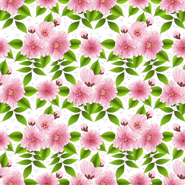 Free vector sakura flower seamless pattern