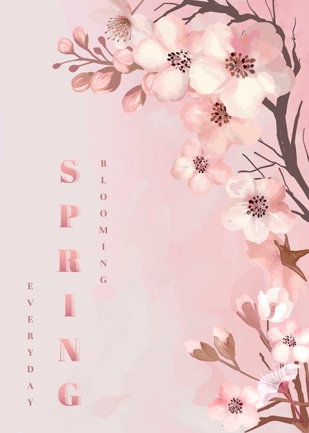 Free vector sakura greeting card