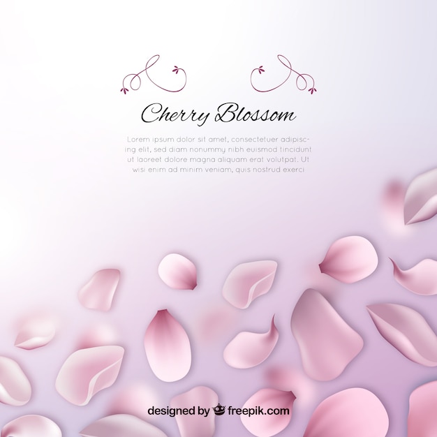 Free vector sakura petals background