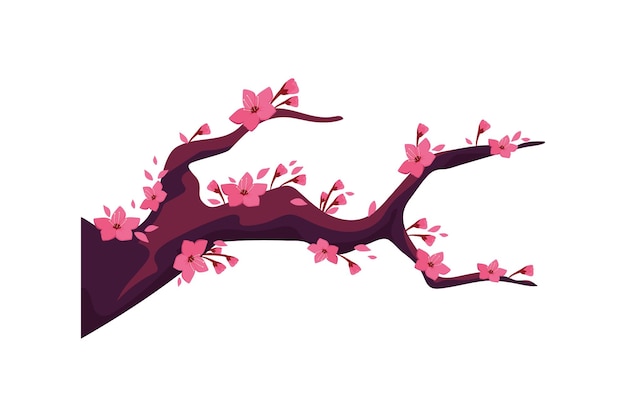 Vettore gratuito fiori di albero di sakura icona isolata