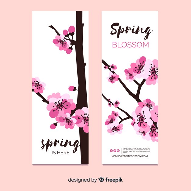 Sakura tree spring banner