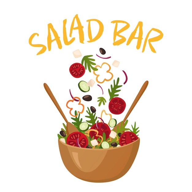 Free vector salad bar vector illustration