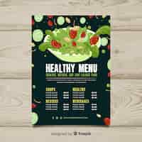 Free vector salad bowl healthy menu template