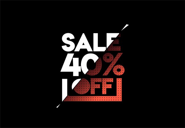 Sale 40 OFF Discount Banner Discount offer price tag  Vector Modern Sticker Illustration