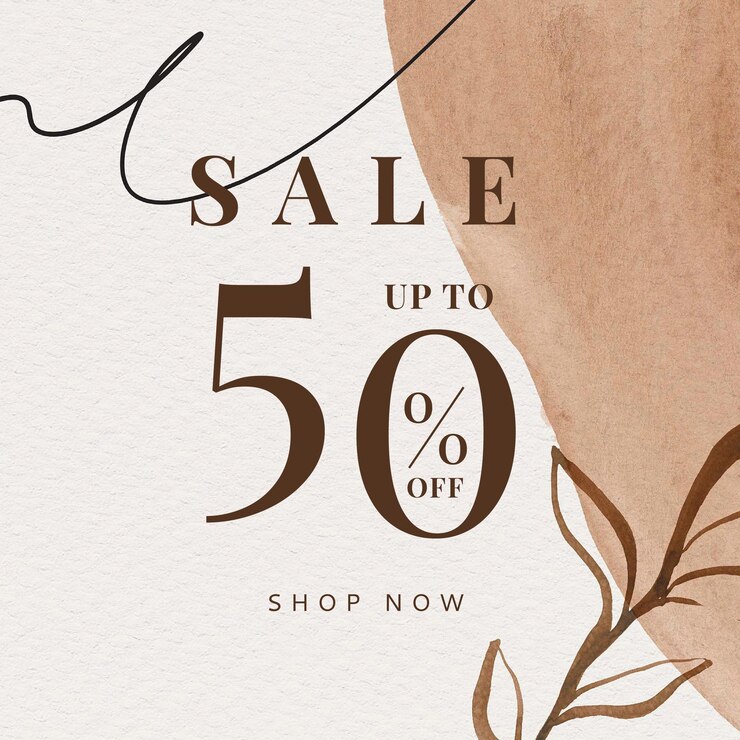 Free Vector sale 50% off watercolor memphis patterned social template