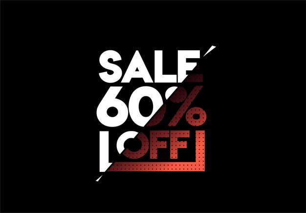 Sale 60 OFF Discount Banner Discount offer price tag  Vector Modern Sticker Illustration